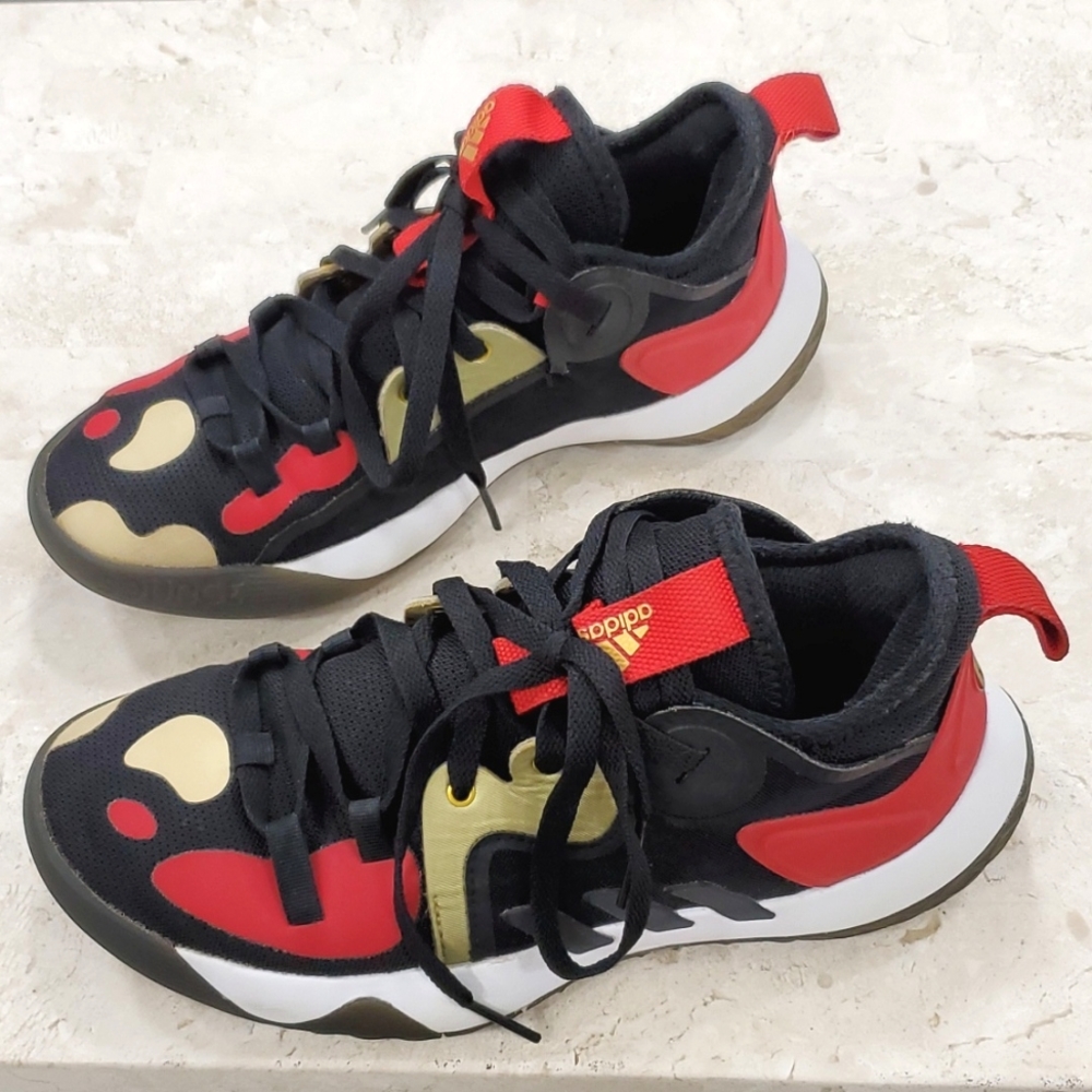 Adidas shoes kid's size 5 black red Harden stepback 2 basketball ART FZ1549